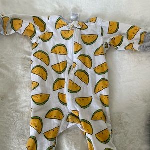 0-3 Month Taco Printed Pajamas